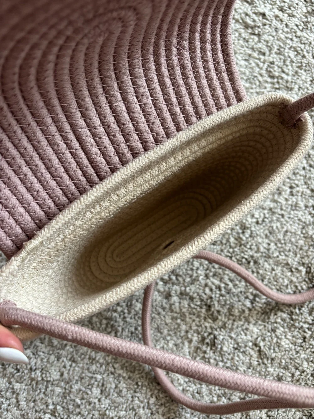 dusty rose & cream crossbody bag